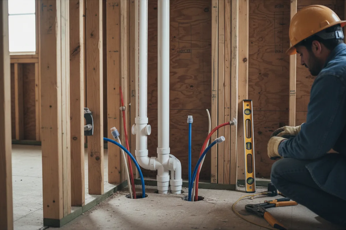 Drain and supply rough-in during Drain Cleaning in Hanoverton